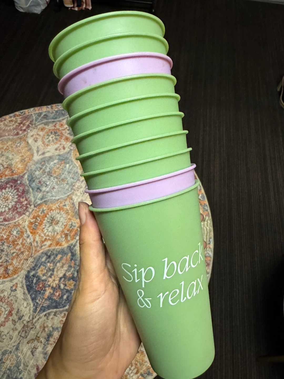 Set of Green and Purple Tumblers