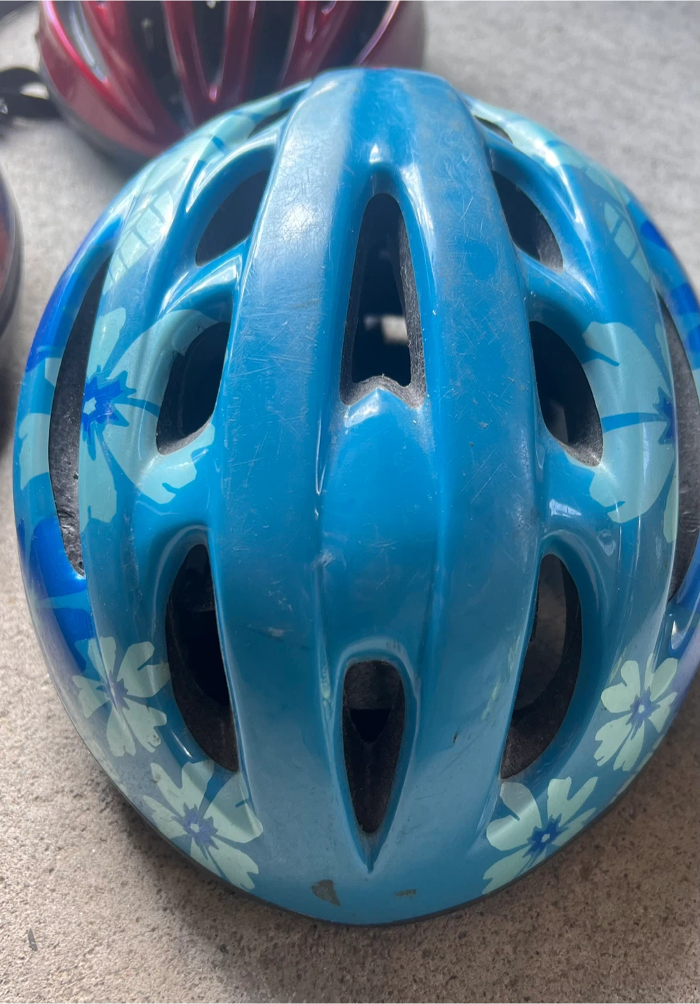 Blue Youth Flower Bicycle Helmet