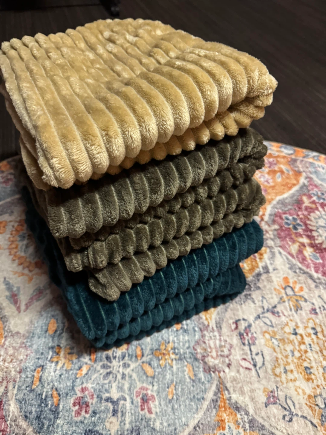 Plush Corduroy Throw Blankets each $3