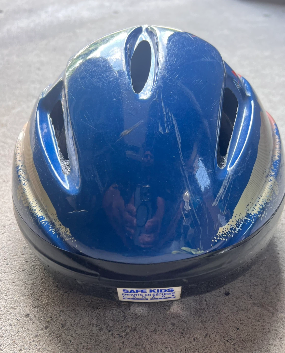 Kids Bike Helmet - Blue & Red Flames - photo 3