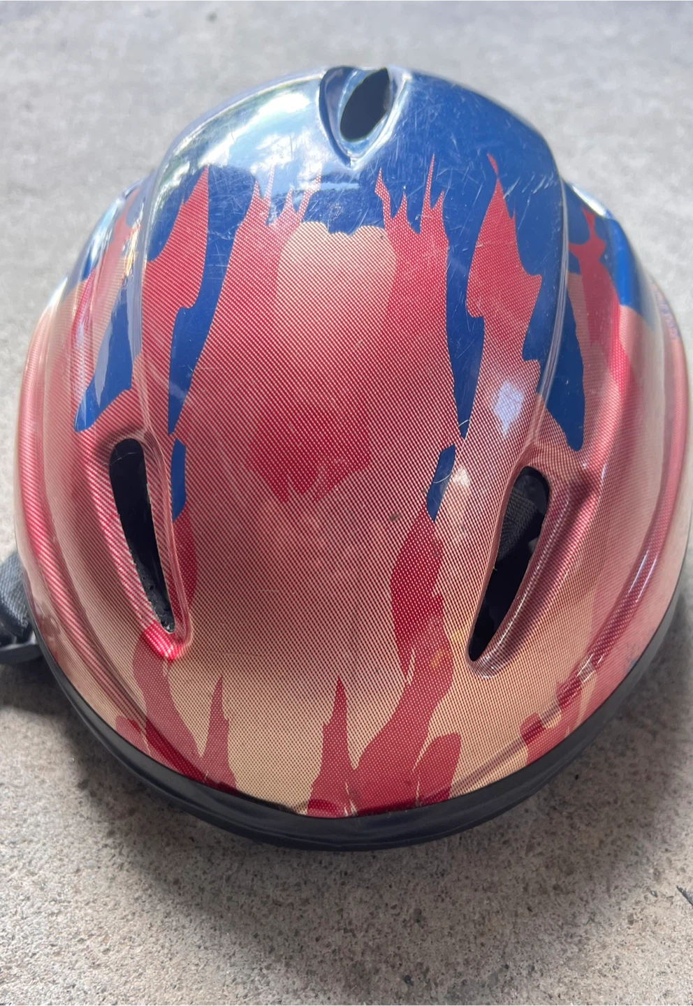 Kids Bike Helmet - Blue & Red Flames - photo 4
