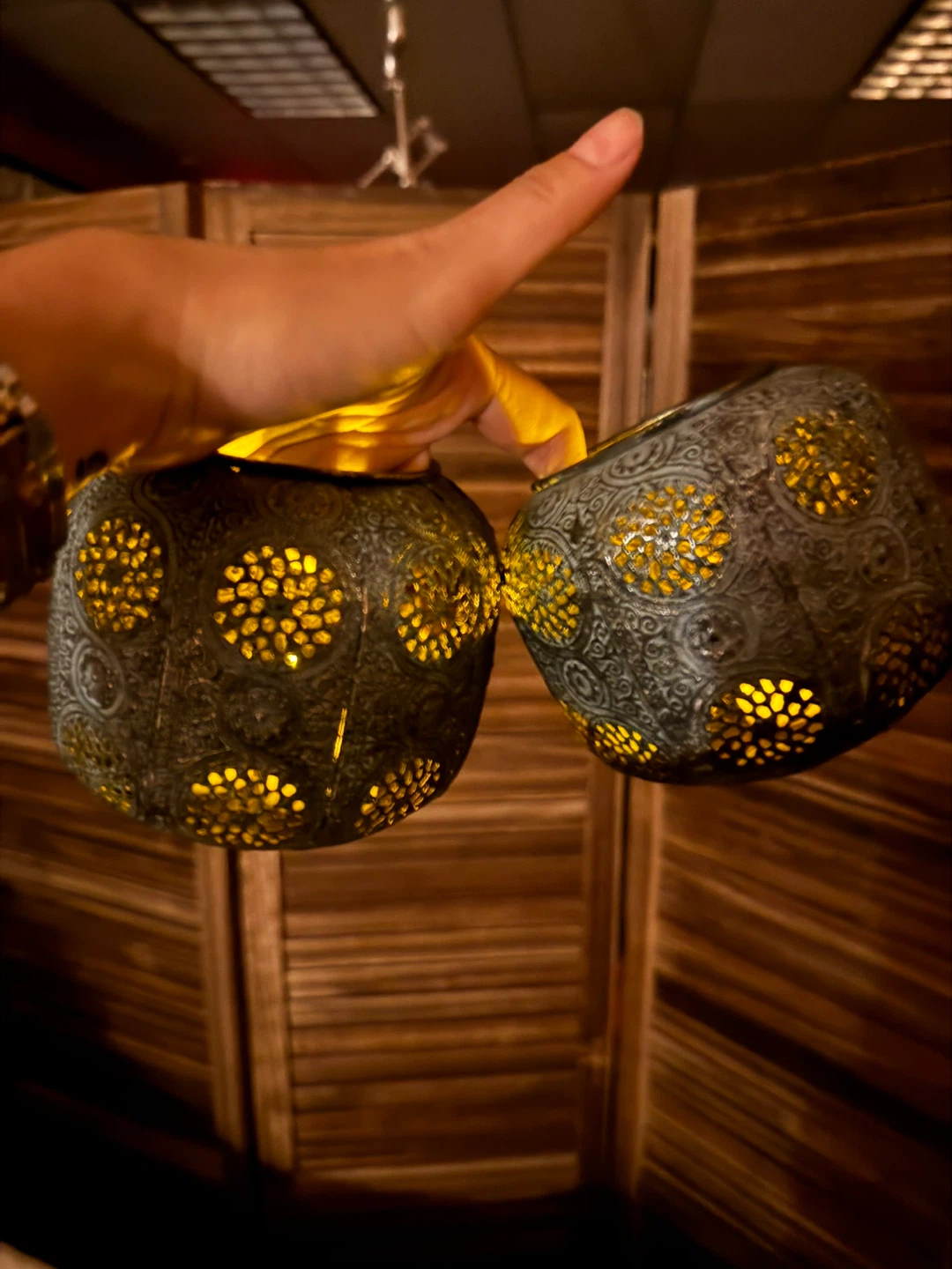 Set of 2 Decorative Metal Lanterns