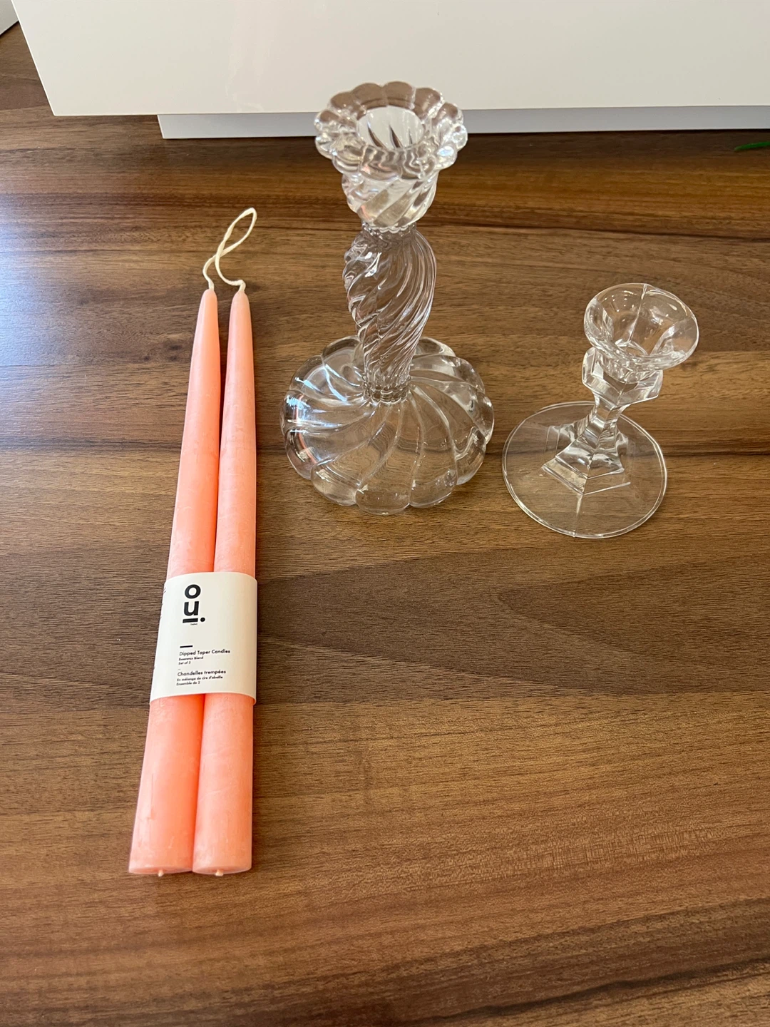 Clear Glass Candlestick Holder