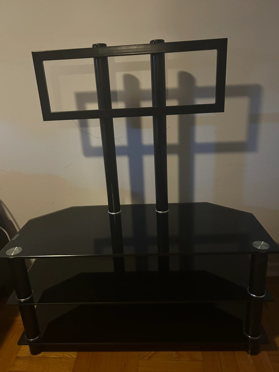 Black Glass TV Stand with Mount
