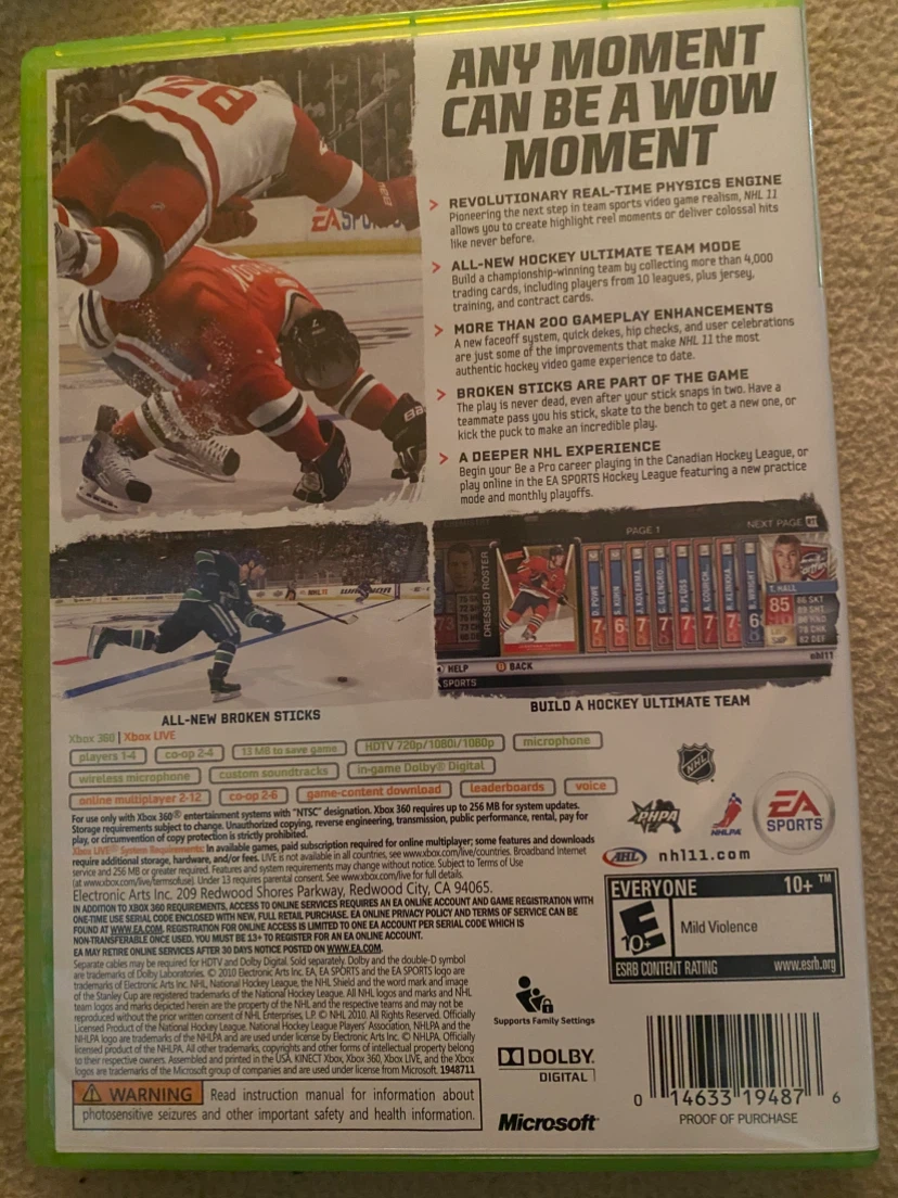 Ea sports NHL 11 Xbox 360 game - photo 3