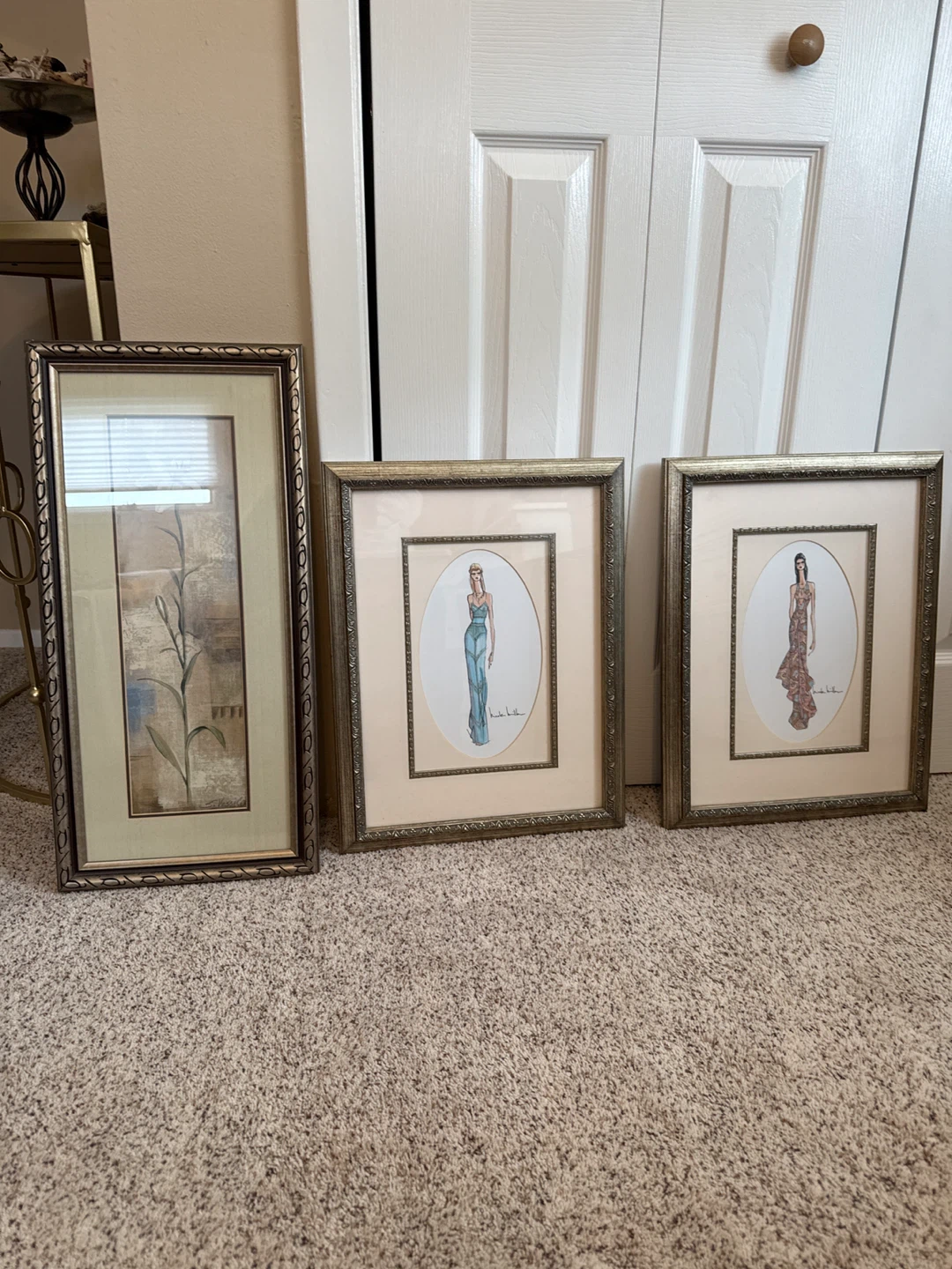 Set of 3 Framed Fashion Illustrations by Nicole Miller
