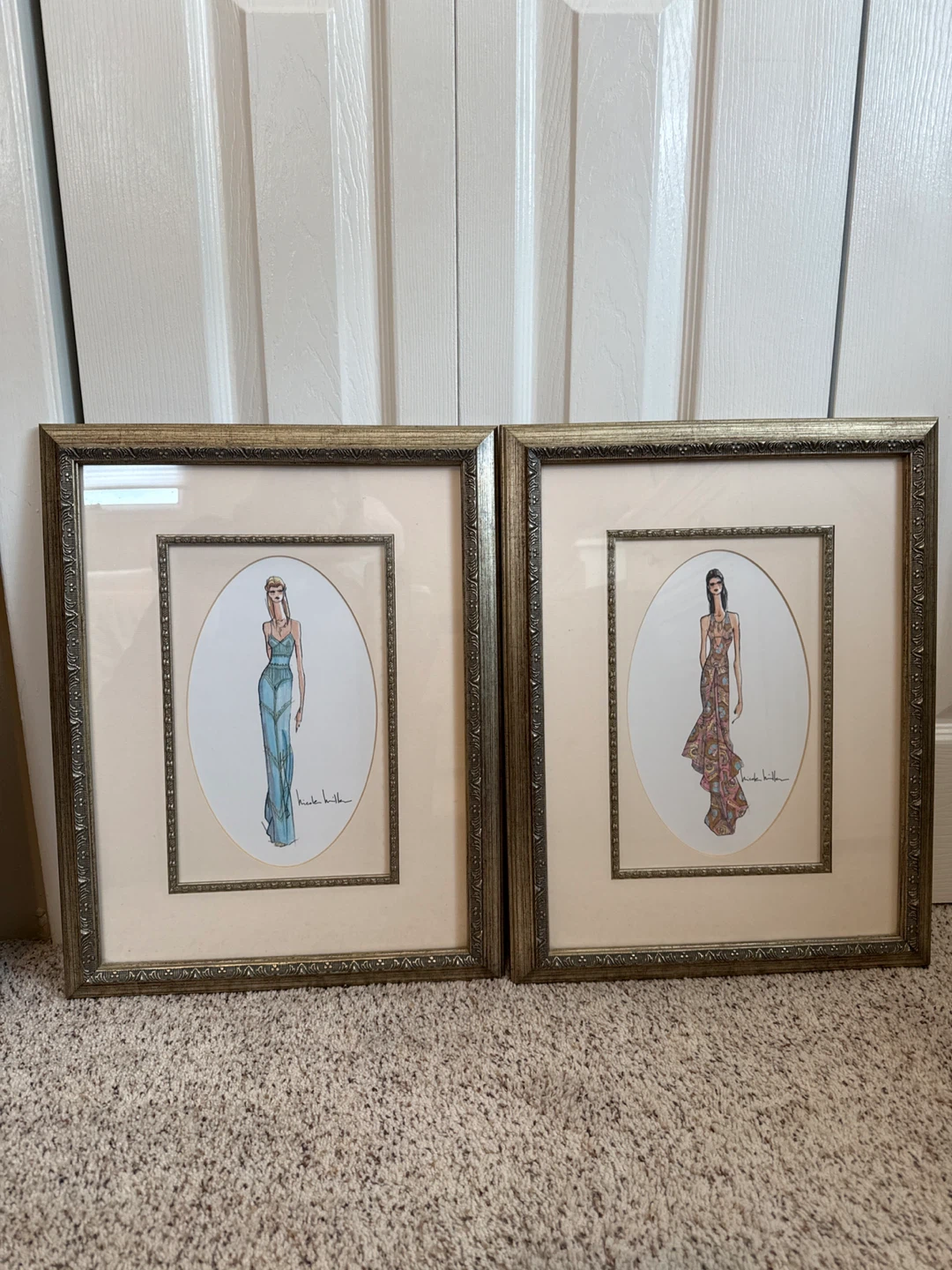 Set of 3 Framed Fashion Illustrations by Nicole Miller - photo 3