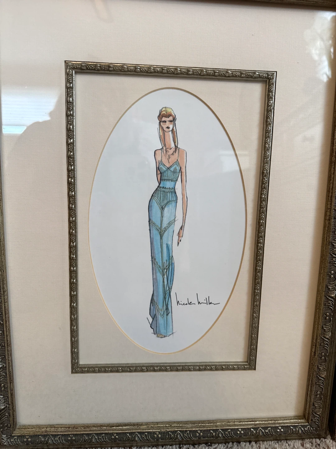 Set of 3 Framed Fashion Illustrations by Nicole Miller - photo 4