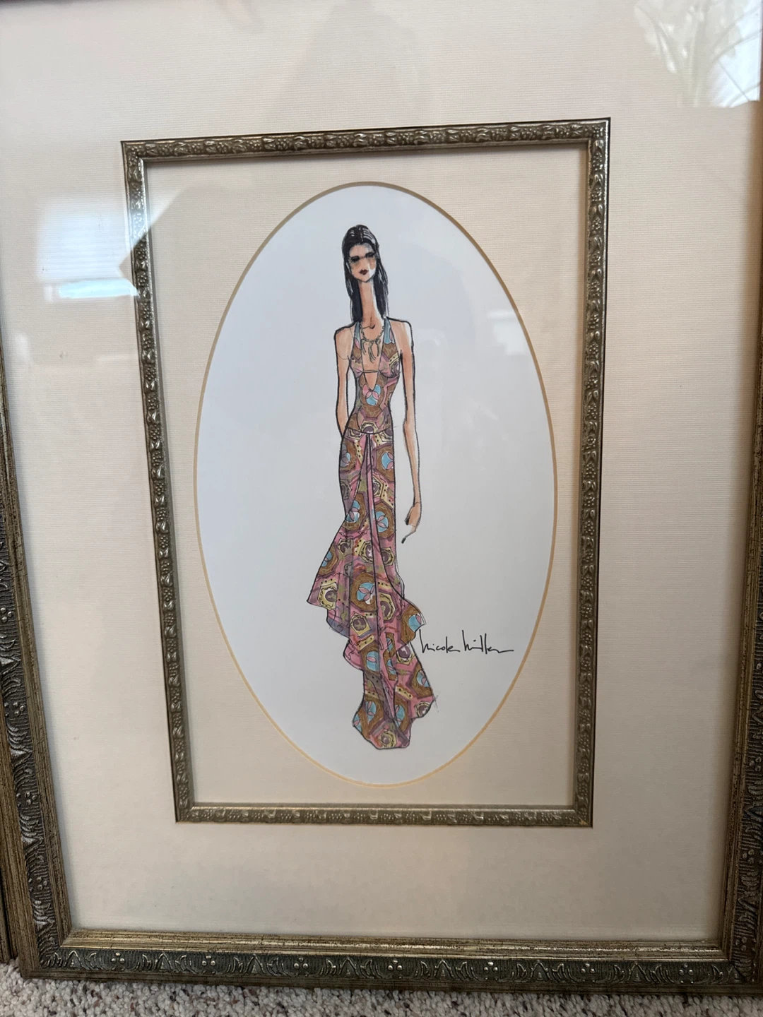 Set of 3 Framed Fashion Illustrations by Nicole Miller - photo 5