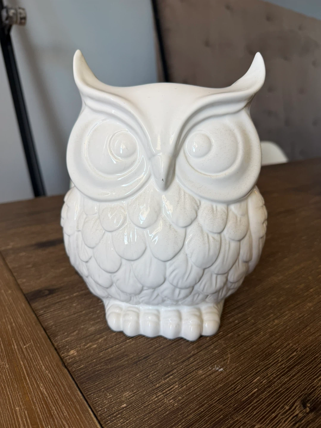 White Ceramic Owl Figurine