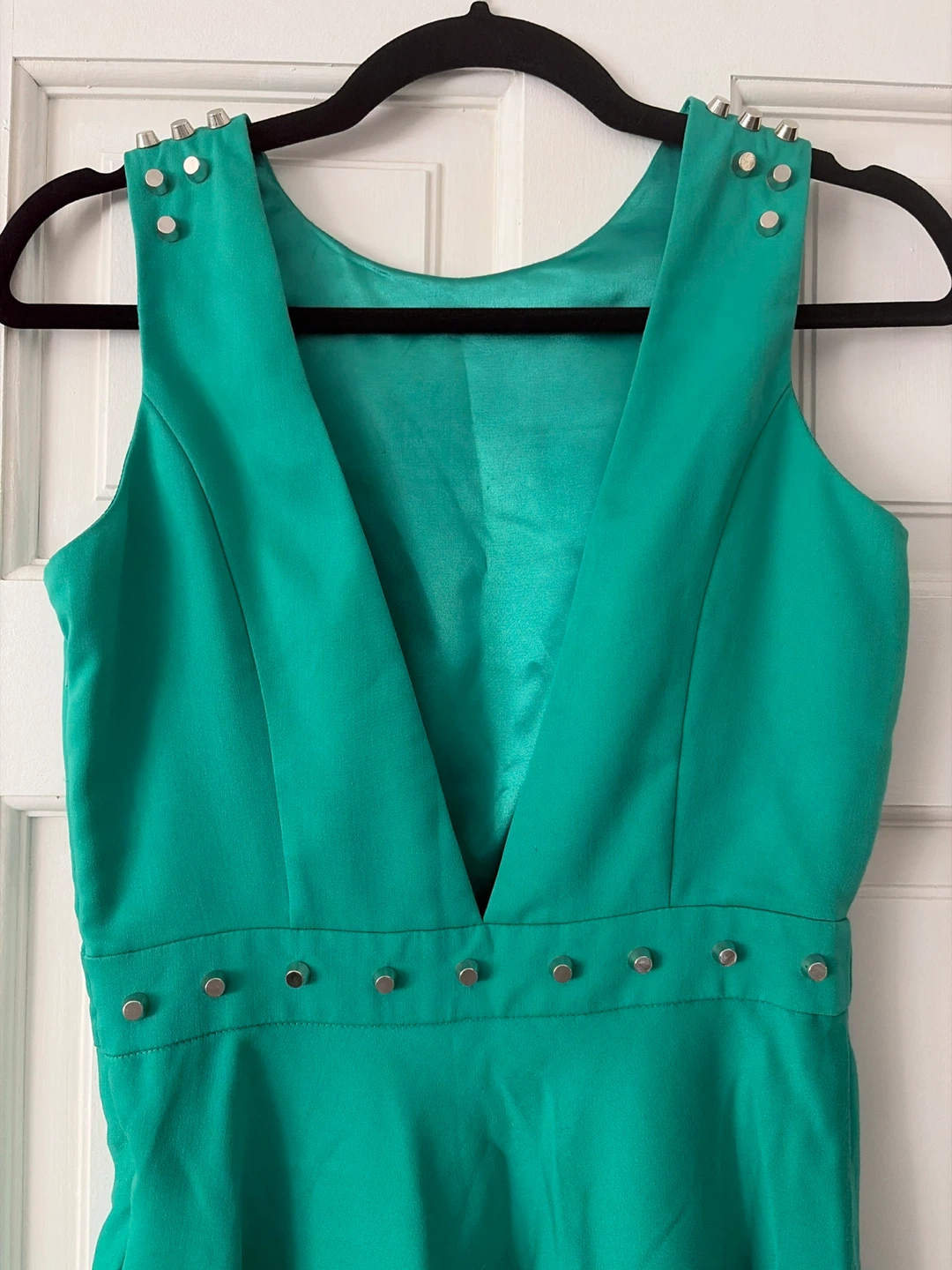Green Sleeveless Dress with Studs - photo 2