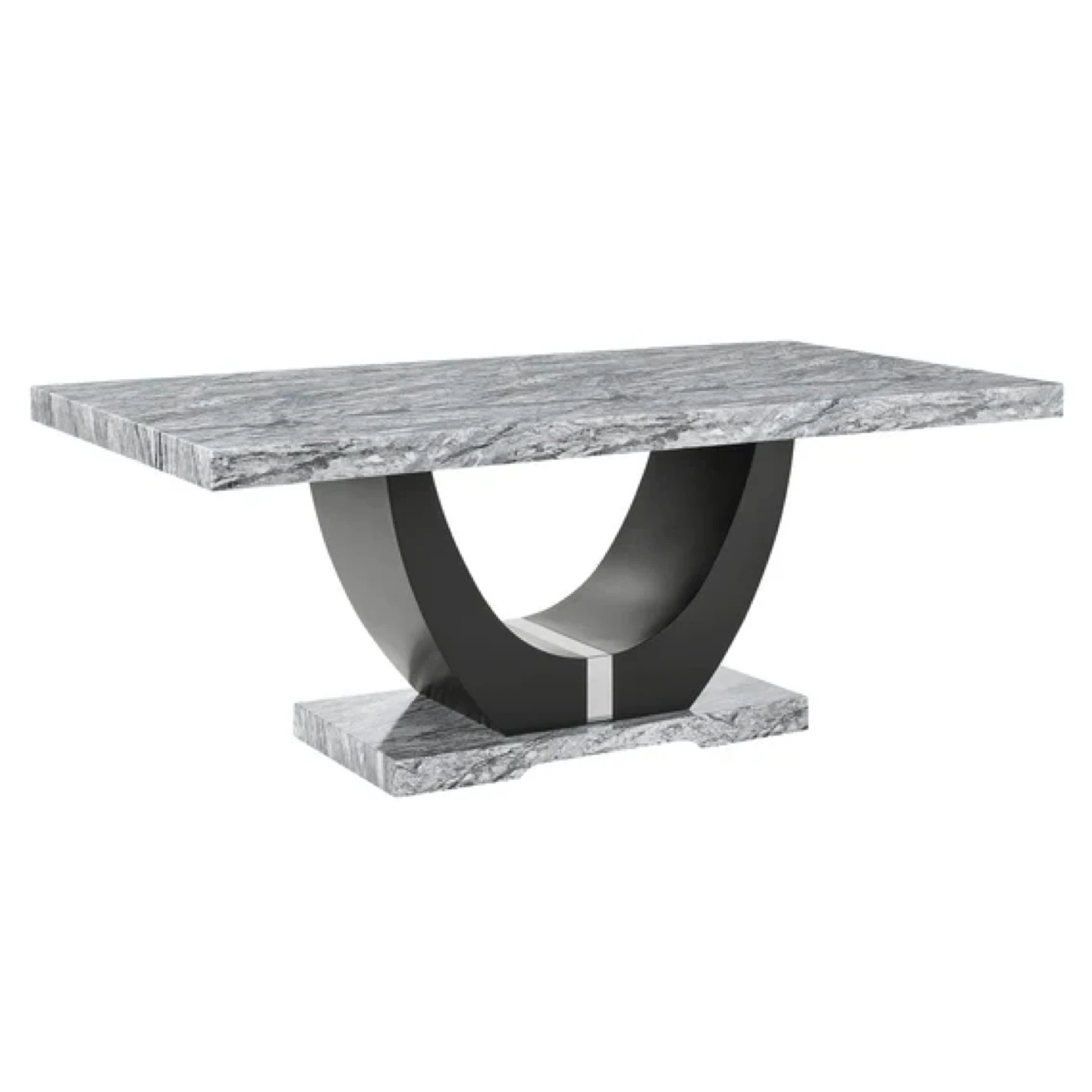Modern Dining Table - Grey Marble Top