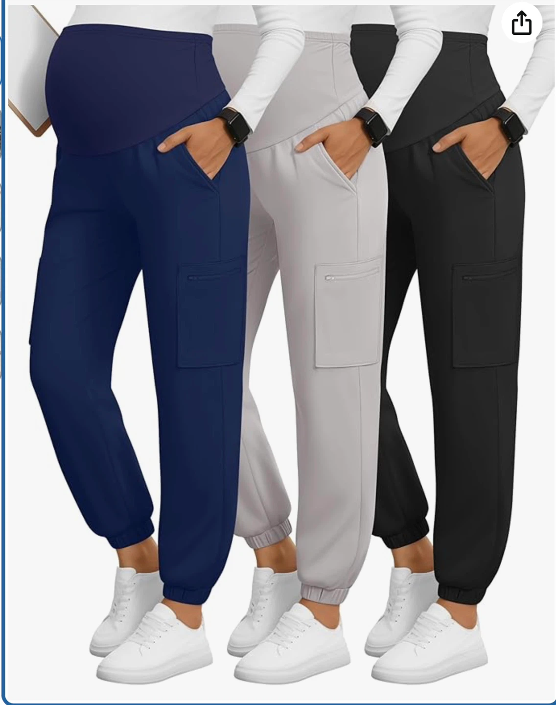 New Yearntown Maternity Scrub Joggers size L