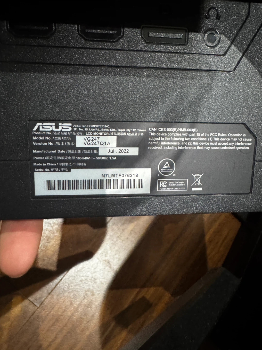 ASUS VG247Q1A TUF Gaming LCD Monitor - photo 3