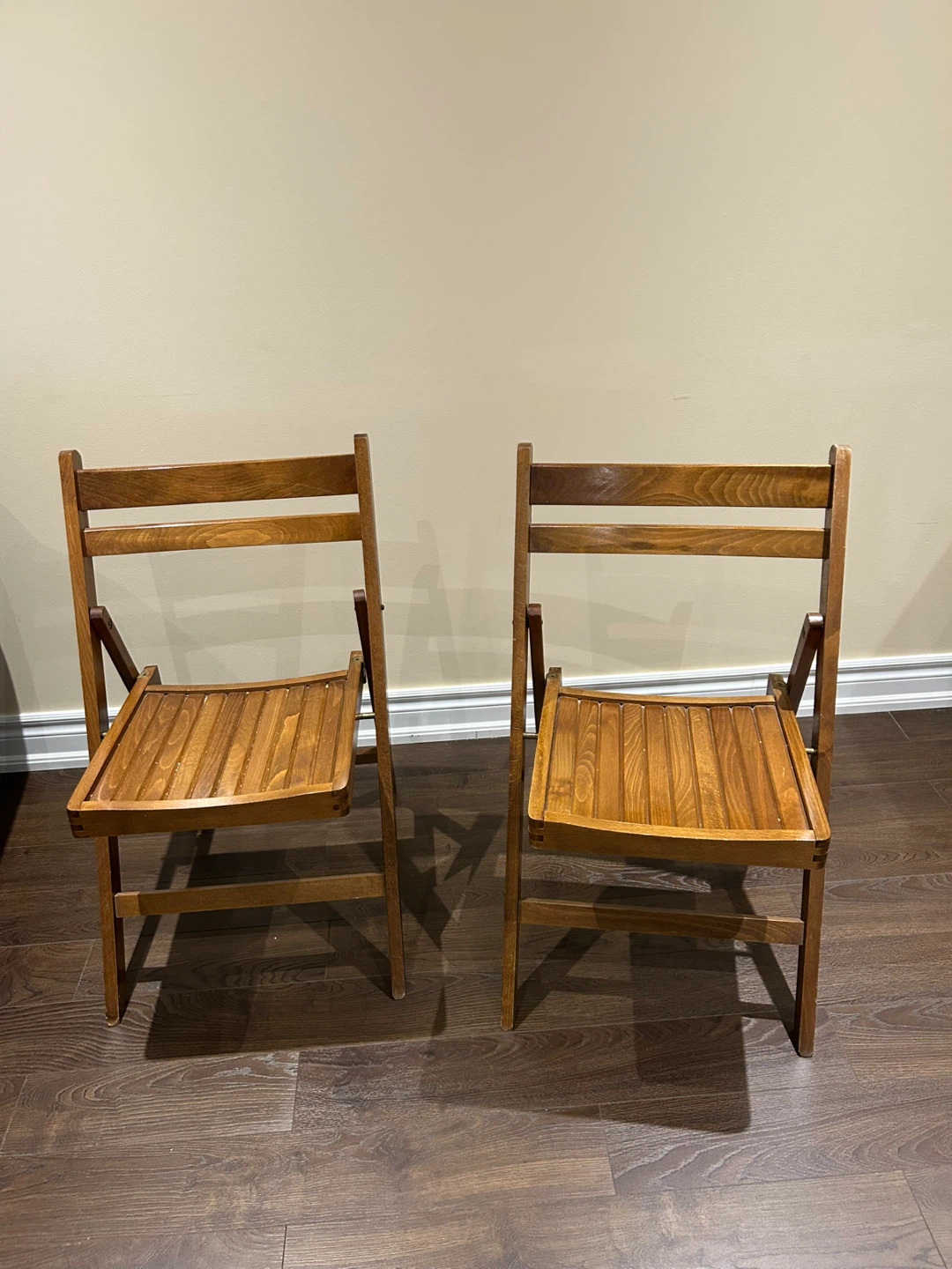 Solid Wood Folding Chairs (Set of 2)