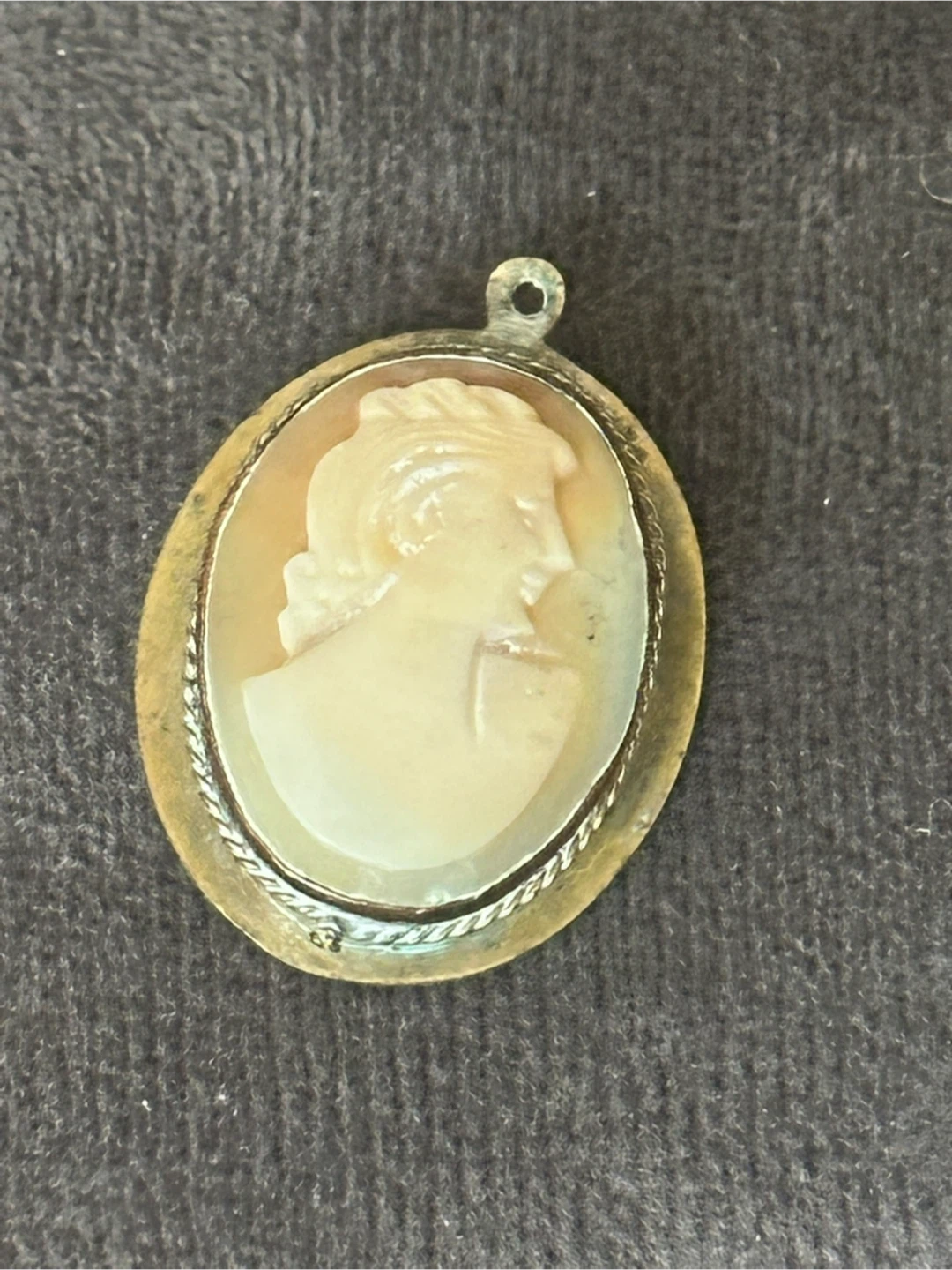 Antique Carved Seashell 800 European Silver Fob