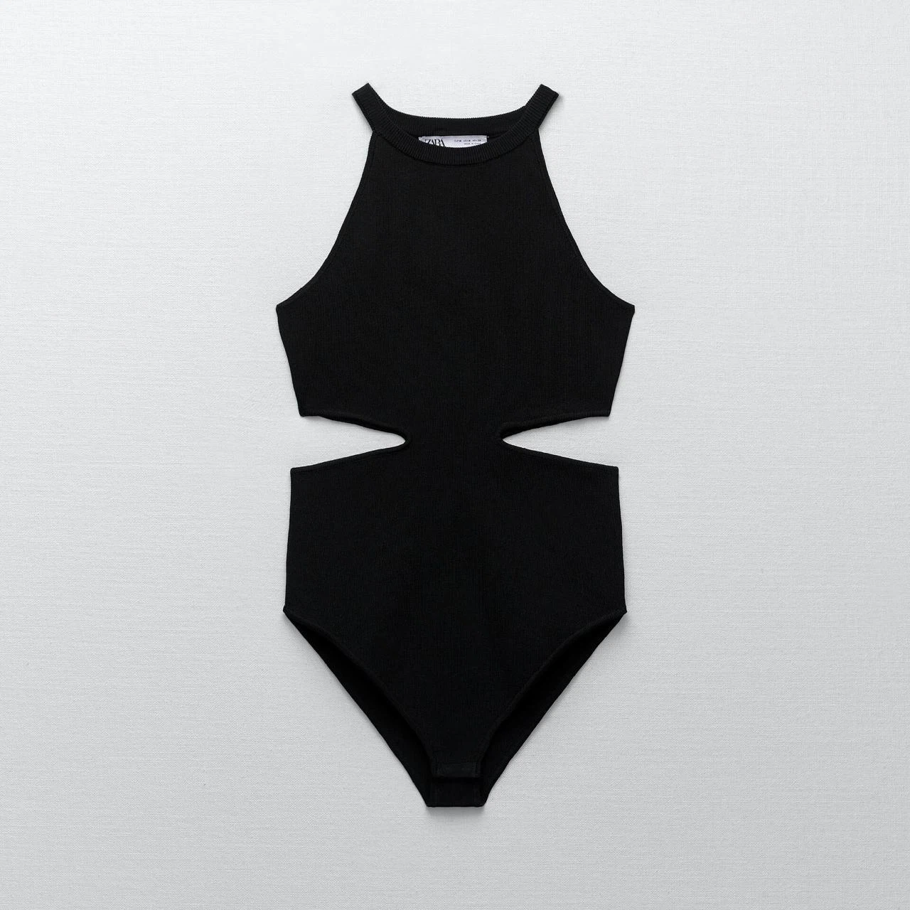 ZARA Cut-Out Black Bodysuit size S