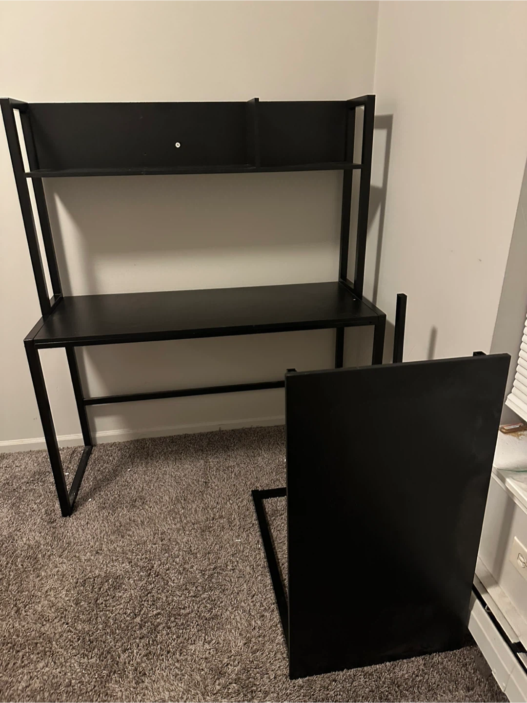 Black L-Shaped Desk with Hutch - photo 2