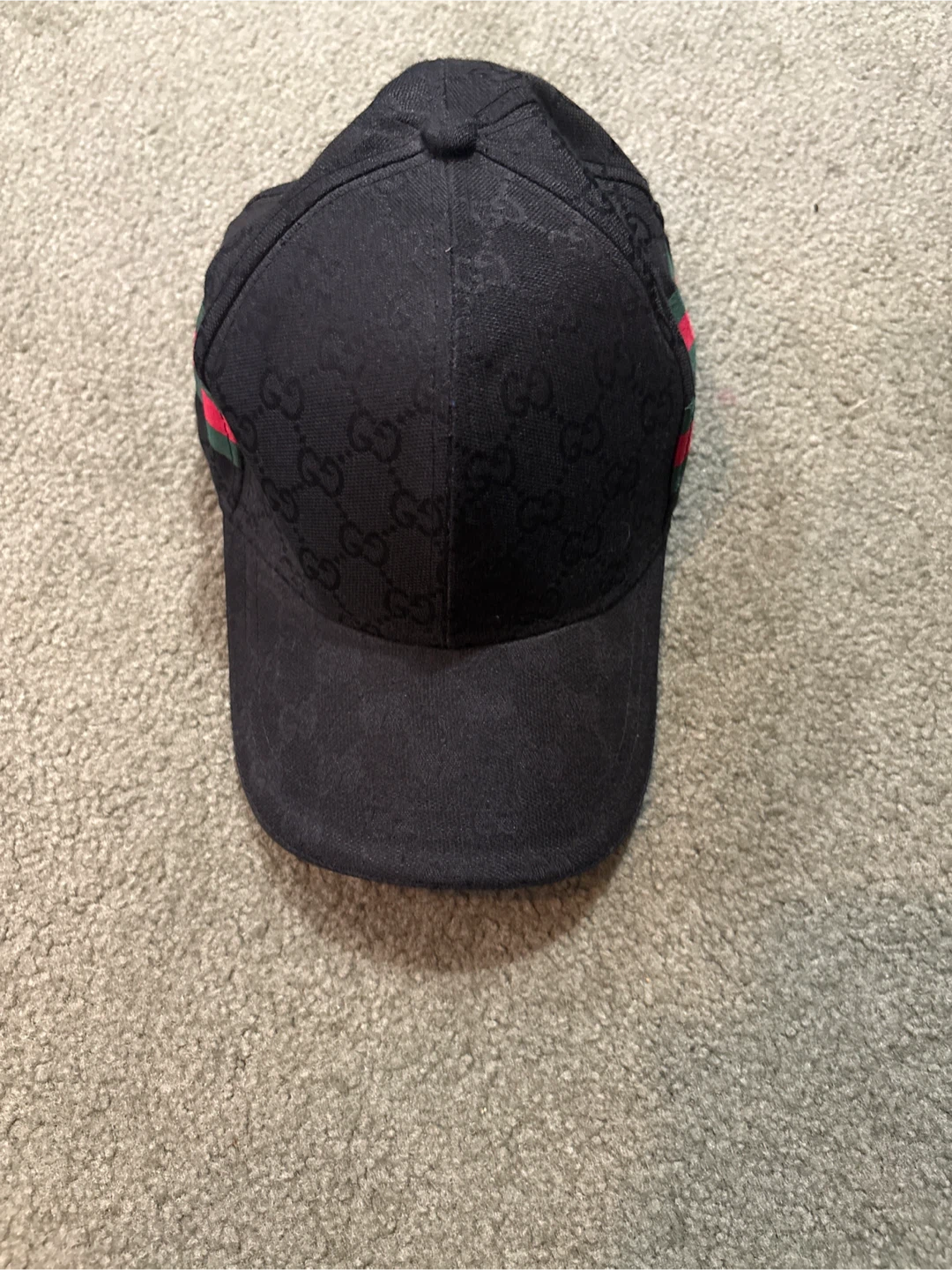 Gucci Black Monogram Baseball Cap