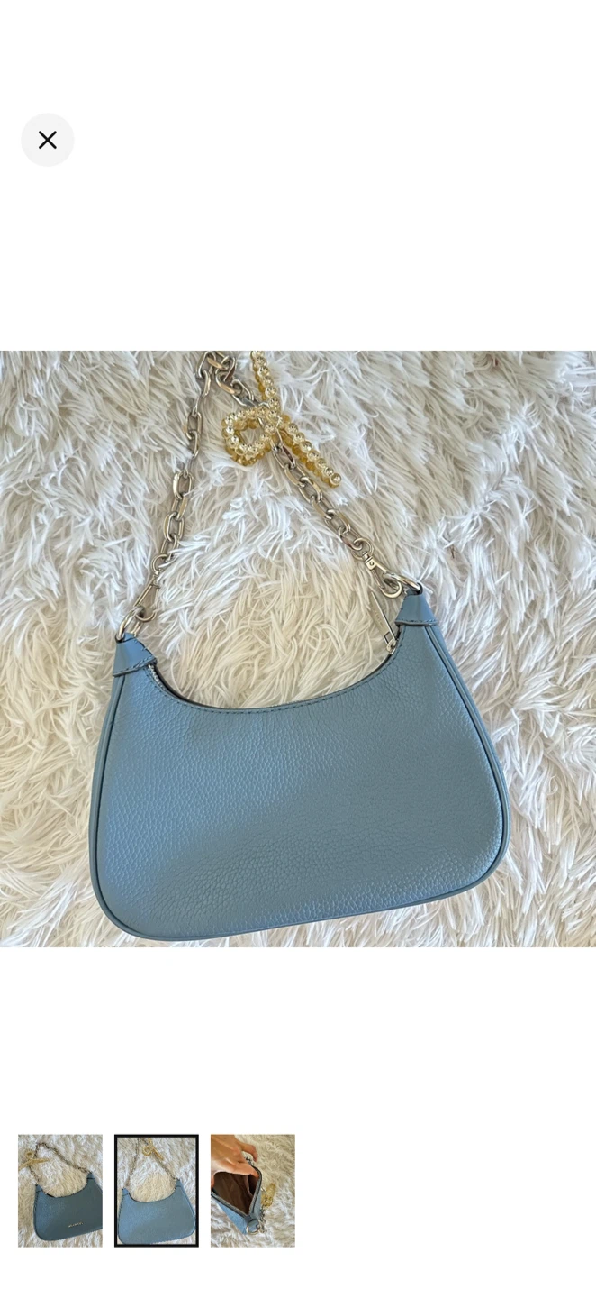 Michael Kors Blue Leather Shoulder Bag with Chain Strap - photo 2