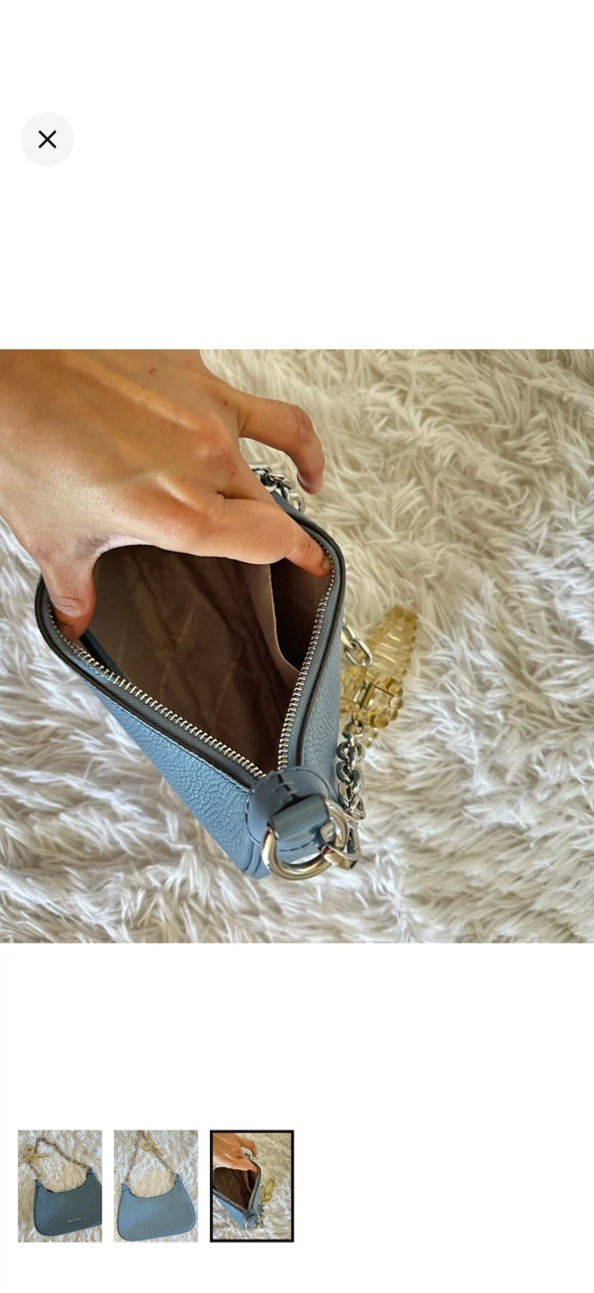 Michael Kors Blue Leather Shoulder Bag with Chain Strap - photo 3