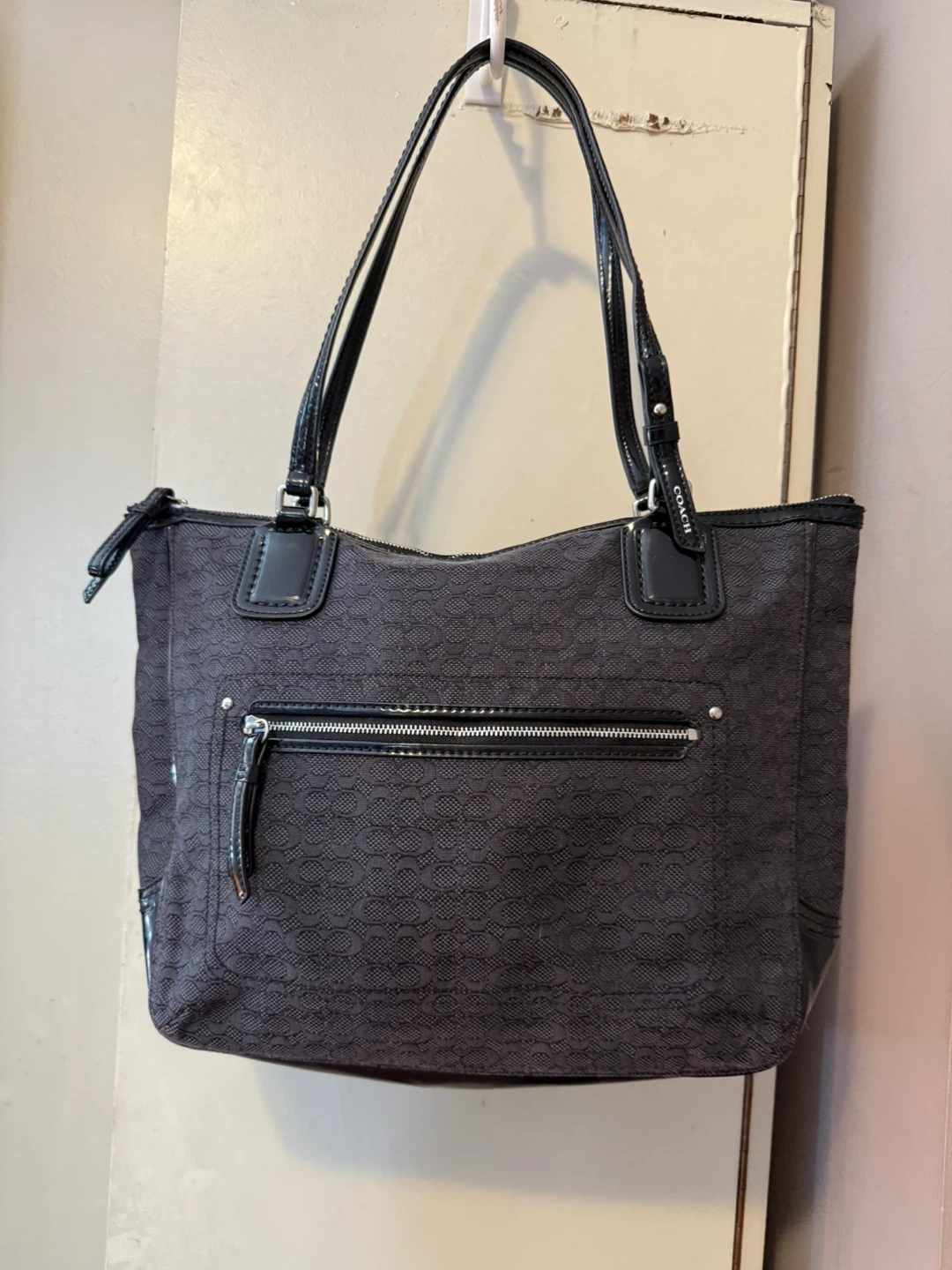 COACH Black Monogram Tote Bag