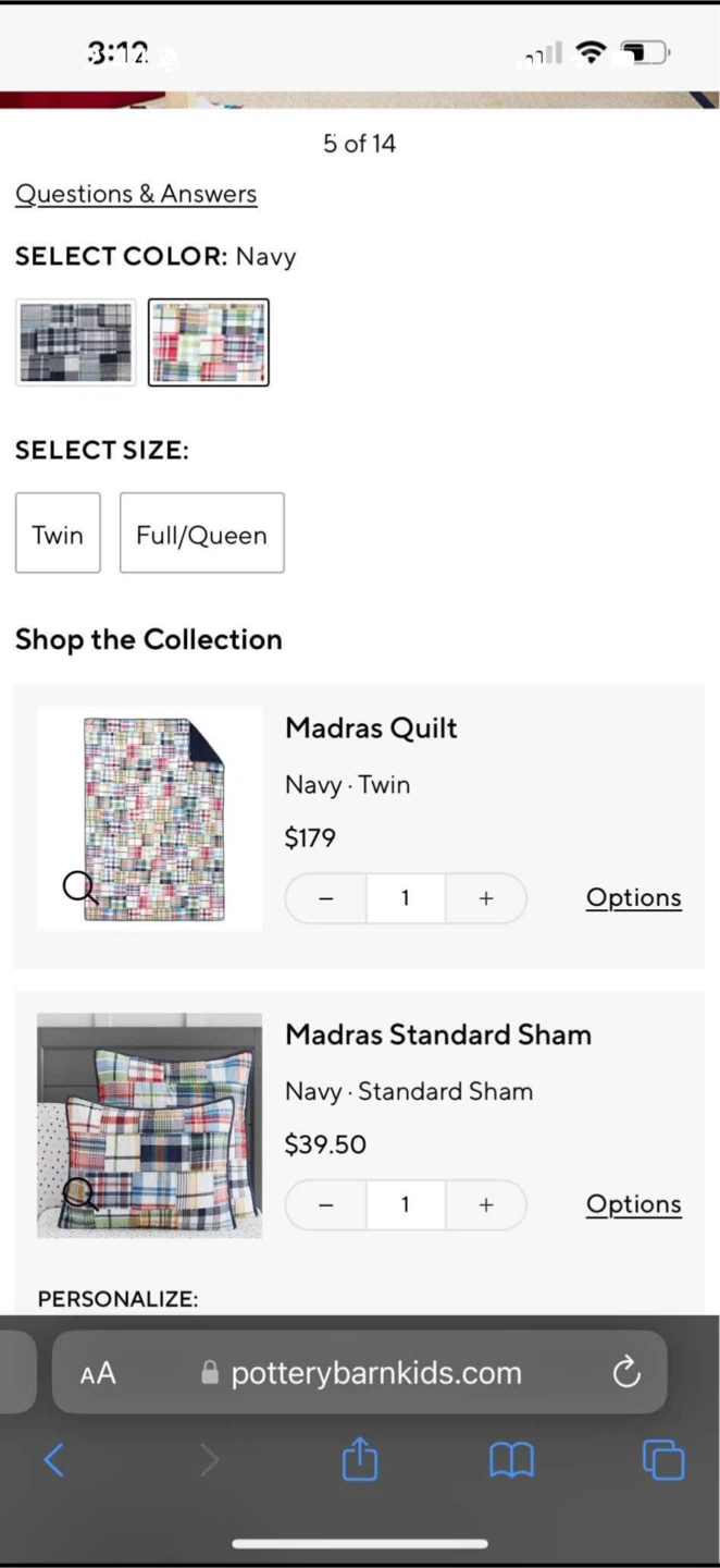Pottery Barn Kids Madras quilt & standard sham - twin - photo 4