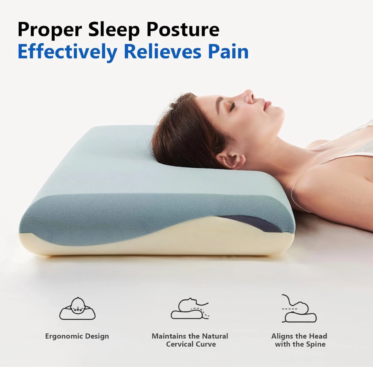 Memory Foam Pillow for Neck Pain Relief - photo 2