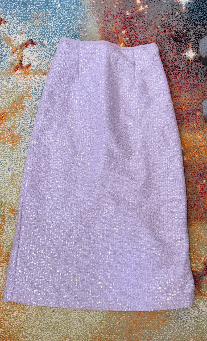 Lavender Sequin Midi Skirt. Size M/L - photo 2