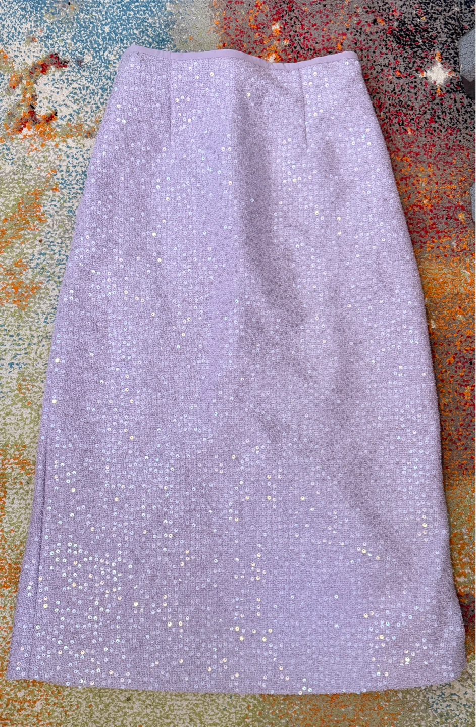 Lavender Sequin Midi Skirt. Size M/L - photo 3
