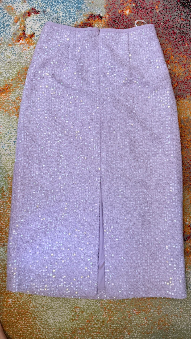 Lavender Sequin Midi Skirt. Size M/L