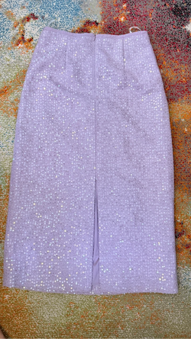 Lavender Sequin Midi Skirt. Size M/L - photo 4