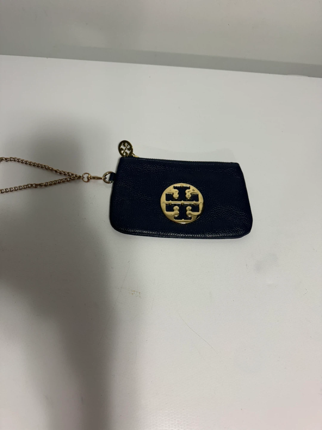 Tory Burch Navy Blue Leather Pouch