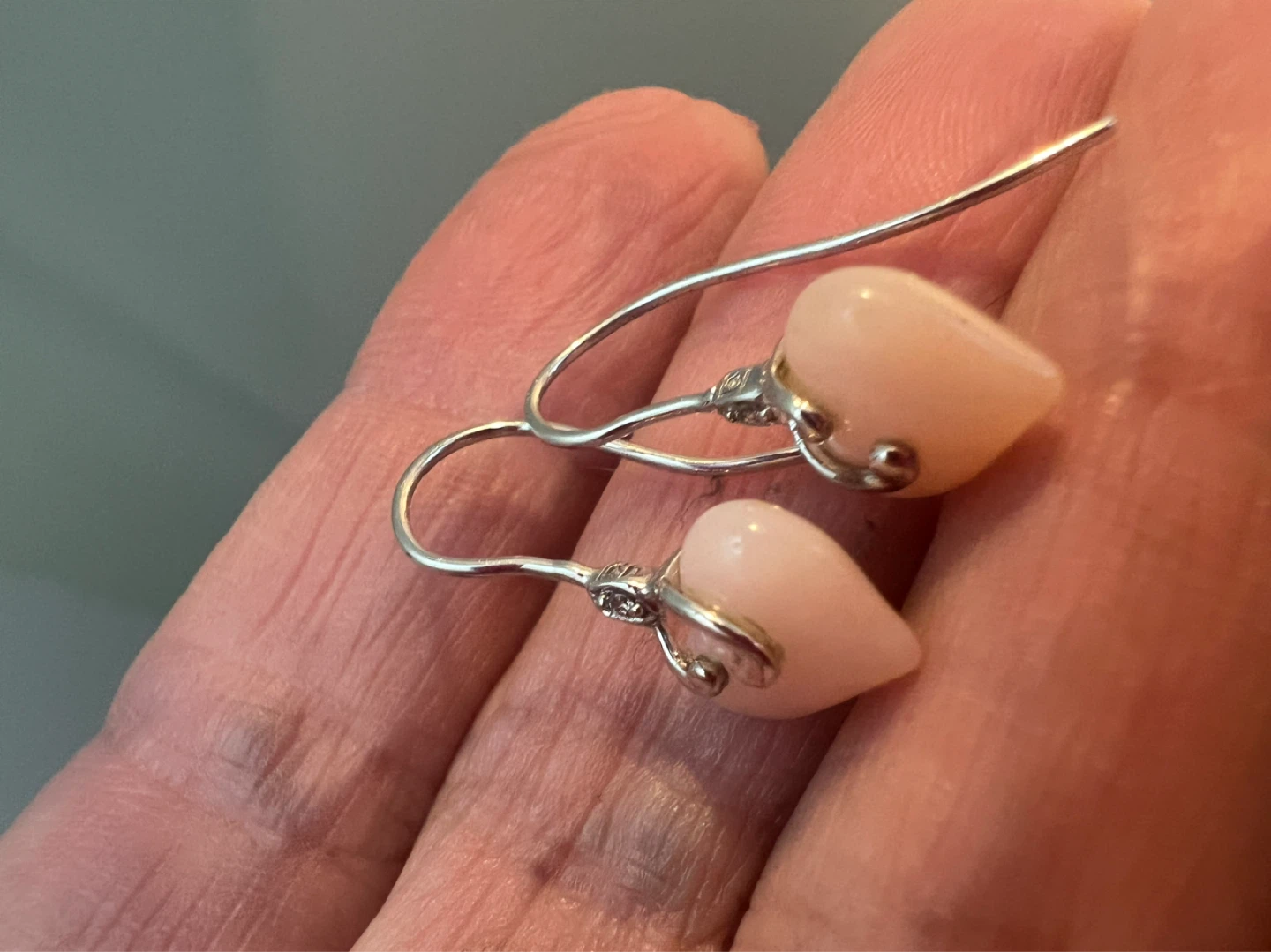 10 k Pink quartz Heart Dangle Earrings - photo 4