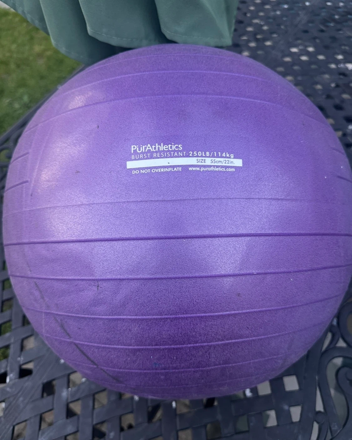 PürAthletics Burst Resistant Exercise Ball - 55cm Purple
