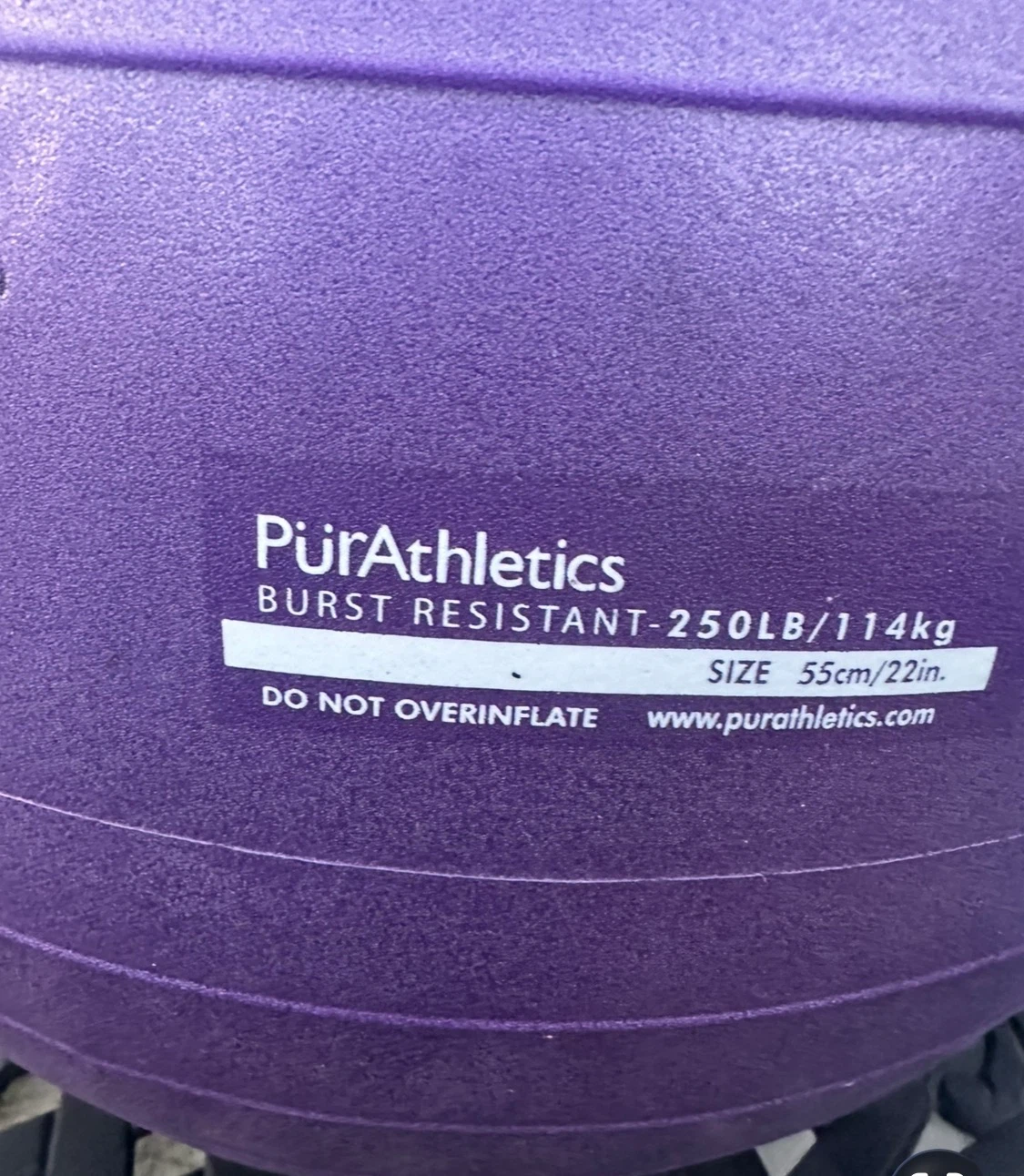 PürAthletics Burst Resistant Exercise Ball - 55cm Purple - photo 2