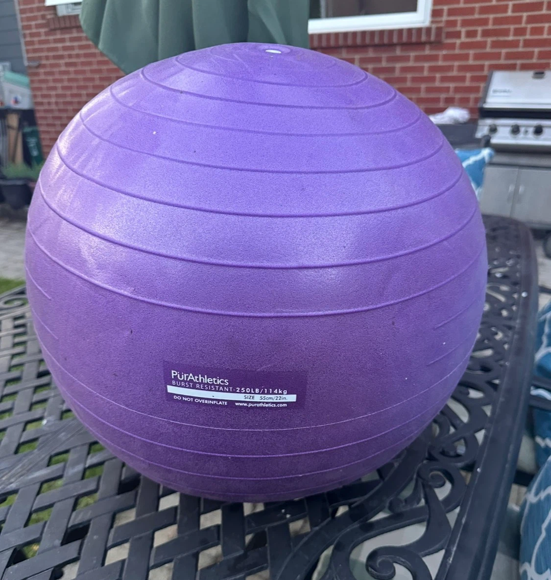 PürAthletics Burst Resistant Exercise Ball - 55cm Purple - photo 3