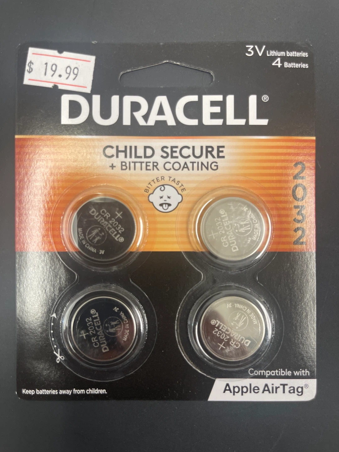 Duracell CR2032 Lithium Batteries - 4 Pack