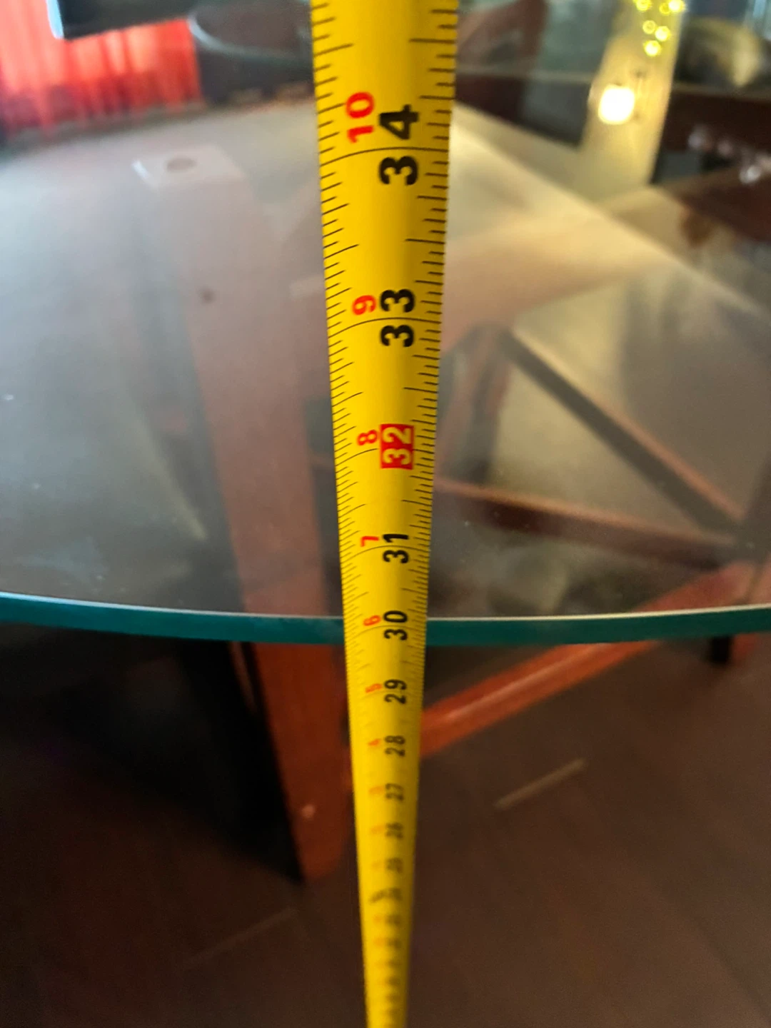 Round Glass Top Dining Table with Wood Base - photo 3