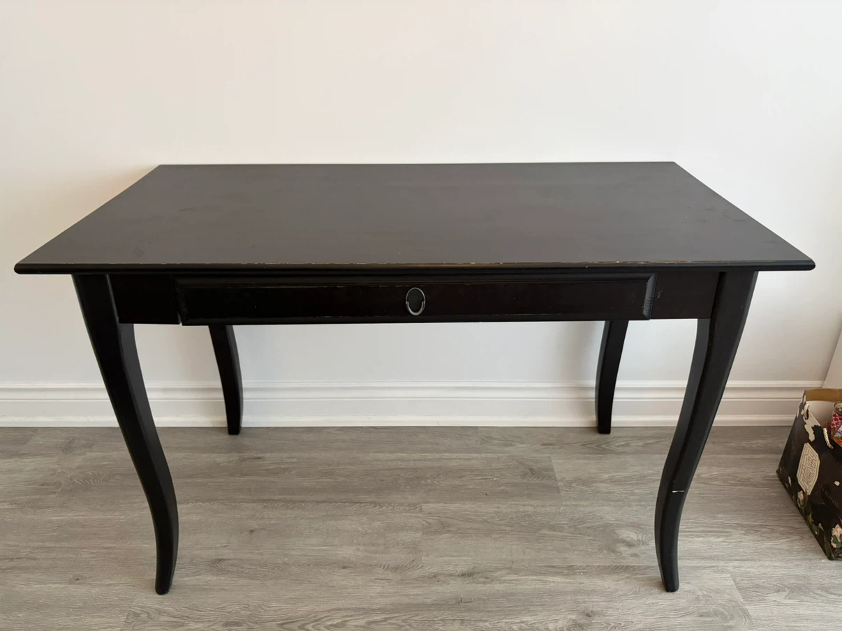 Black Accent Desk with Drawer - photo 2