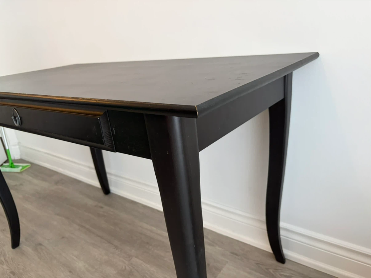 Black Accent Desk with Drawer - photo 3