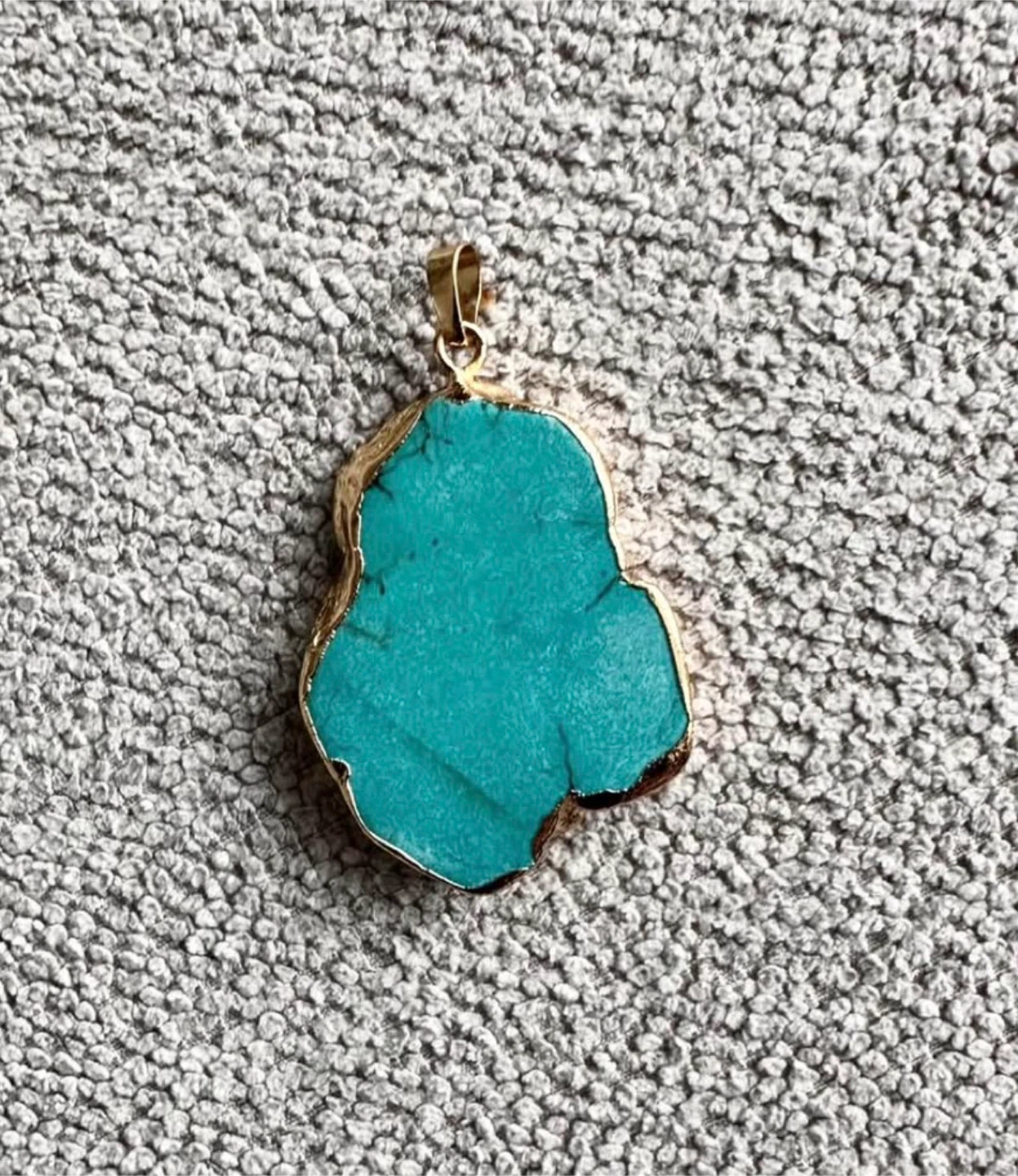 Gold-Plated Turquoise Pendant
