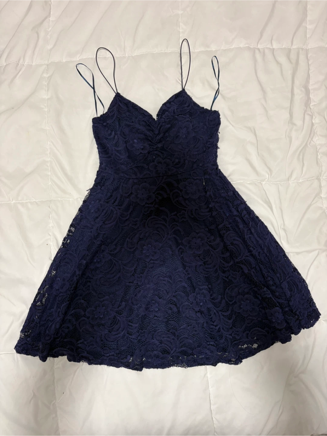 Navy Blue Lace Dress
