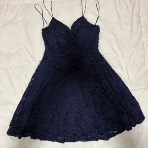 Navy Blue Lace Dress