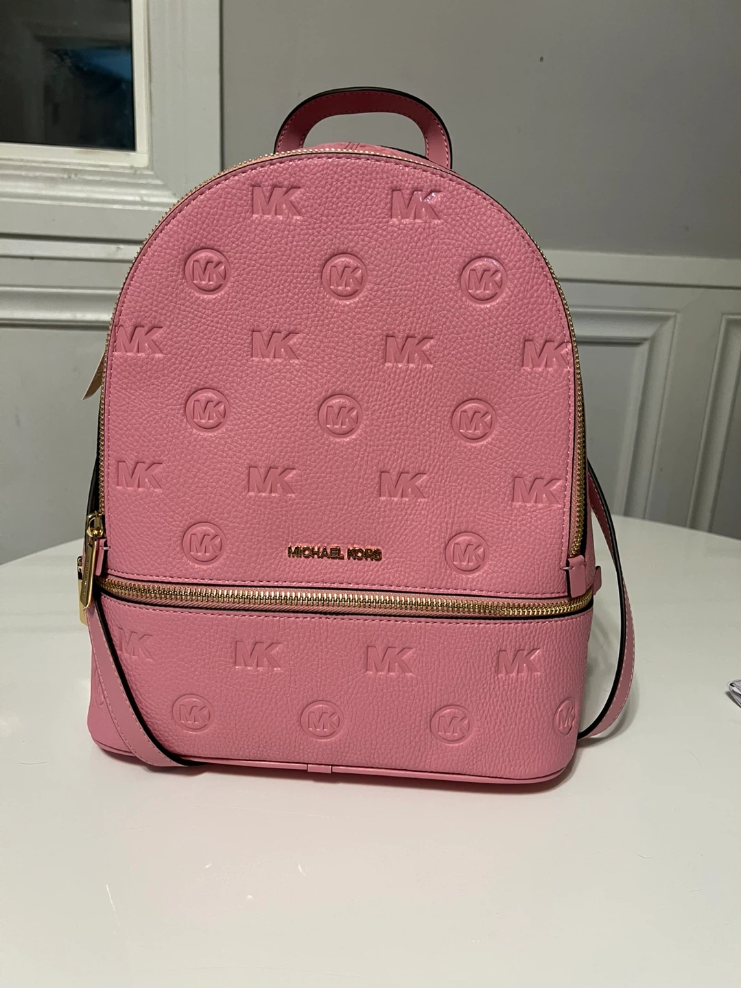 (New) Michael Kors Rhea Pink Leather Backpack