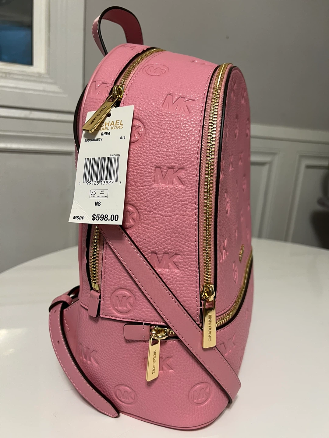 (New) Michael Kors Rhea Pink Leather Backpack - photo 2