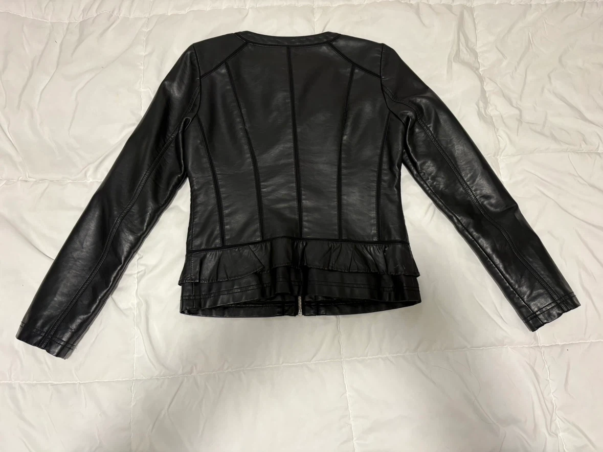 Black Faux Leather Jacket - photo 2