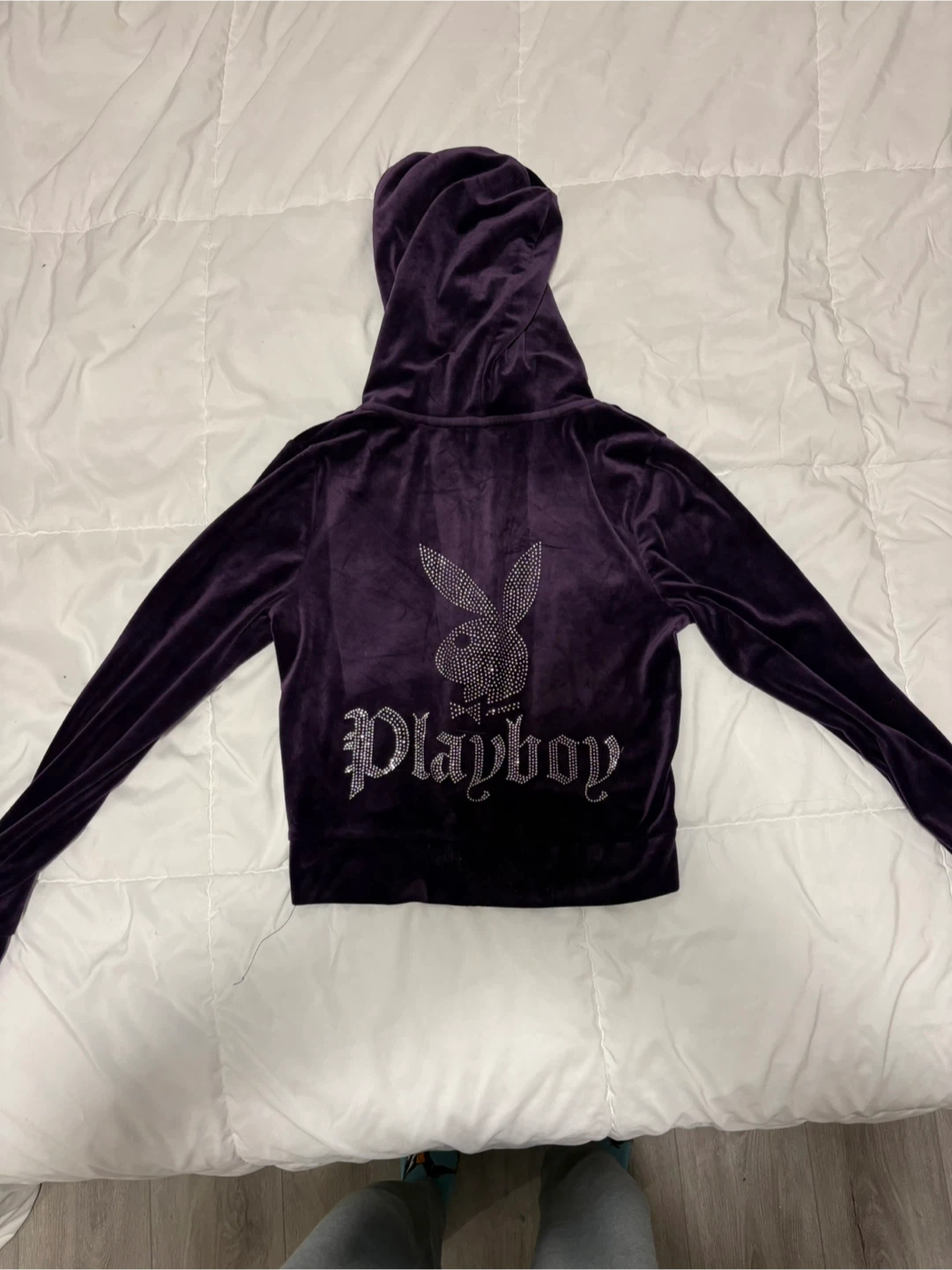 Playboy Velour Zip-Up Hoodie - Purple - photo 2