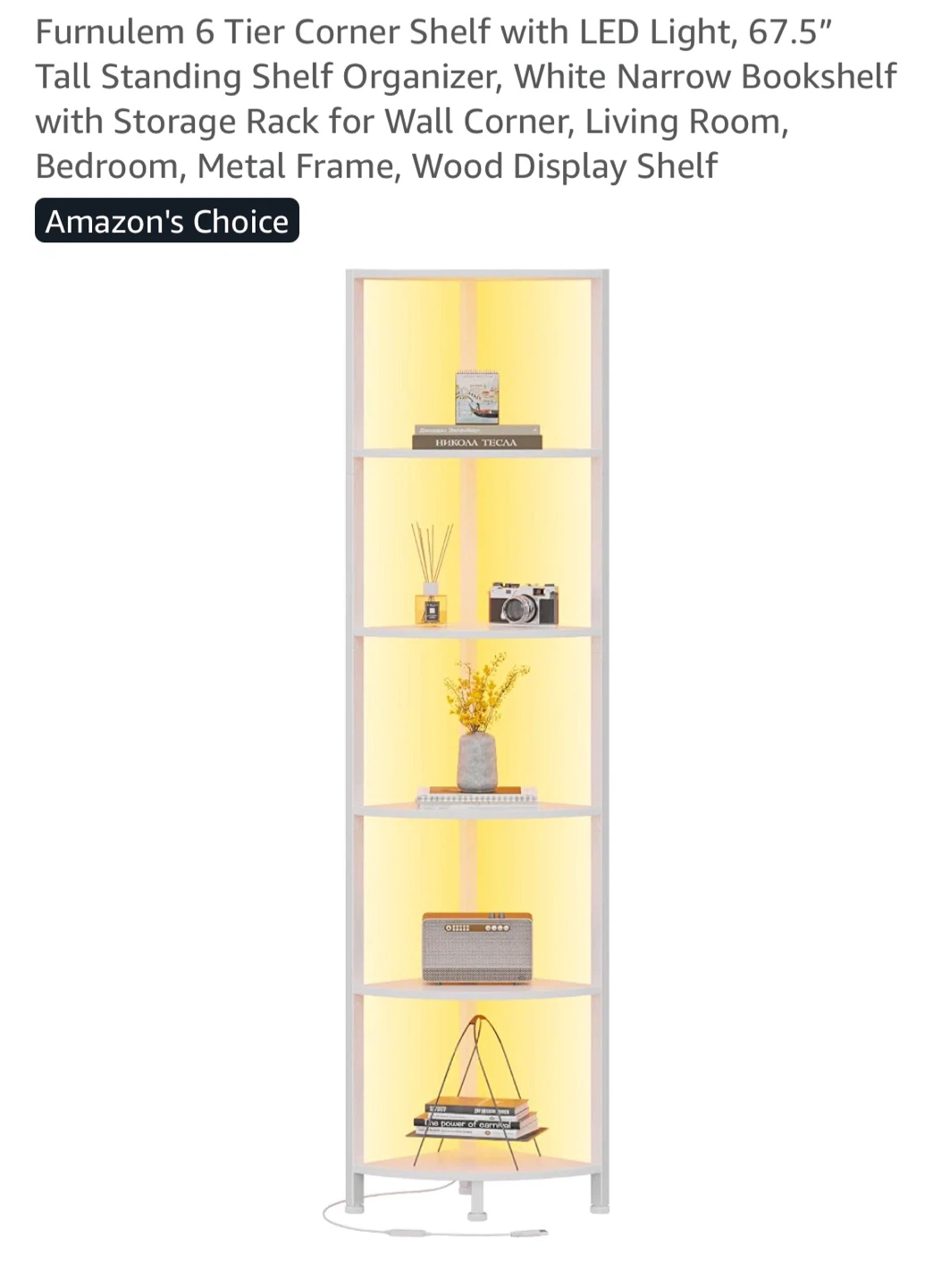 Set of 2 6-Tier Corner Shelves - photo 3