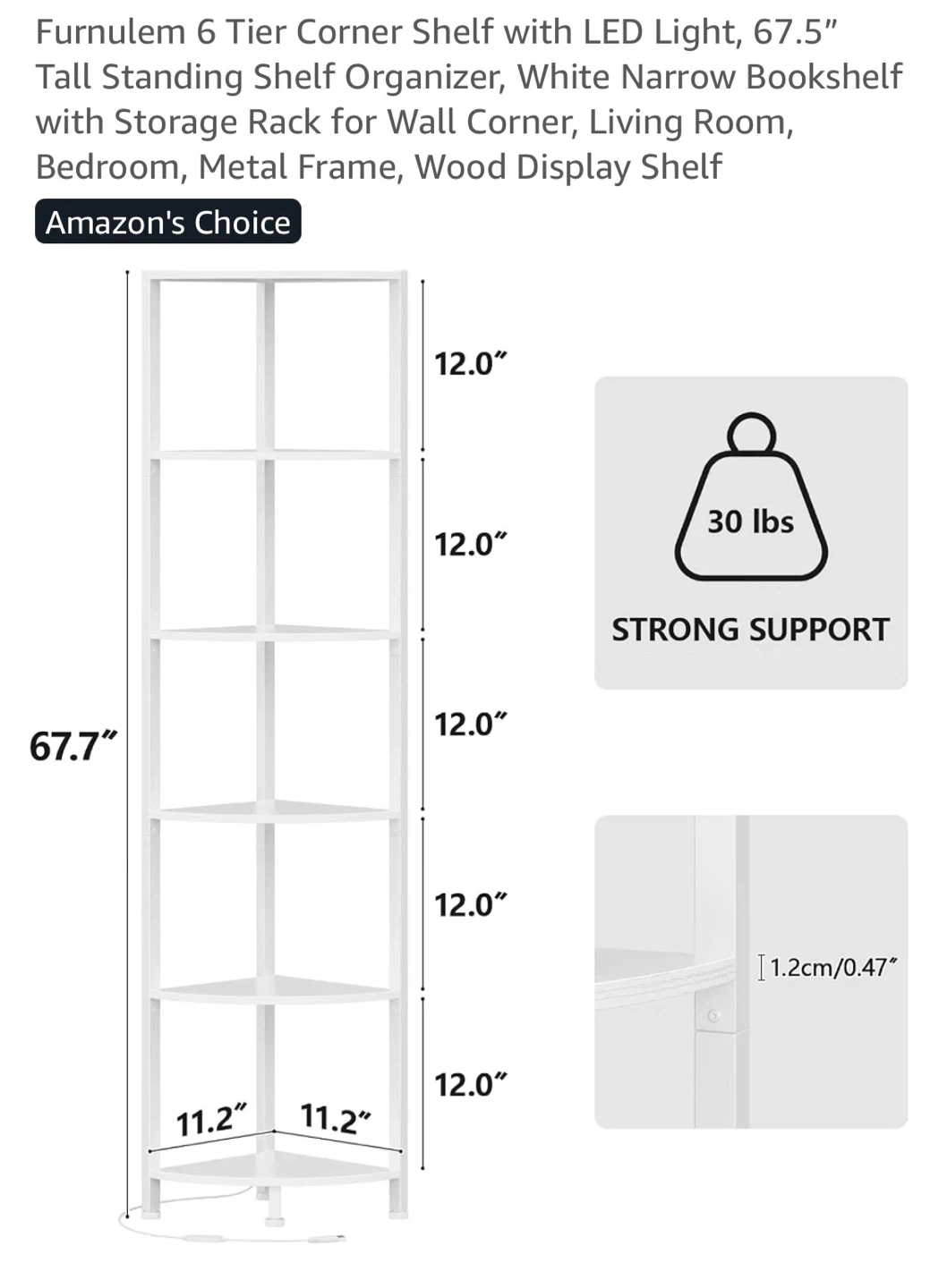 Set of 2 6-Tier Corner Shelves - photo 5